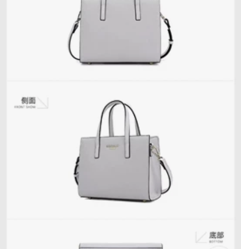 稻草人 女包牛二皮包百搭欧美单肩背包纯色女...