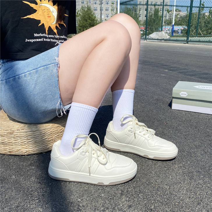 易少年 奶油黄德训鞋女ins超火百搭学生板...