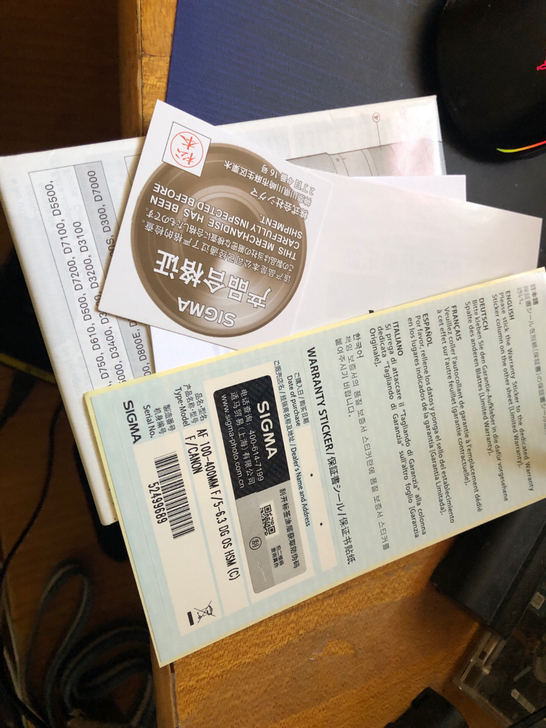 适马100-400 C 佳能口 带脚架环（...