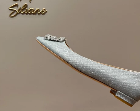 银色闪亮 钻扣婚鞋mb