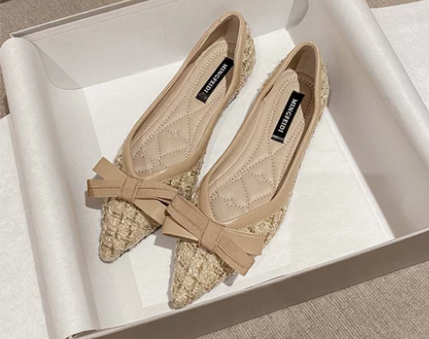 2022年新款小香风平底单鞋设计感小众夏款...