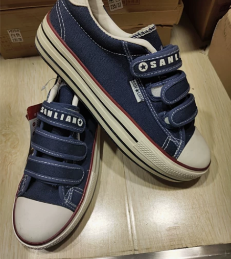 新款帆布鞋女韩版潮魔术贴低帮松糕鞋厚底休闲...