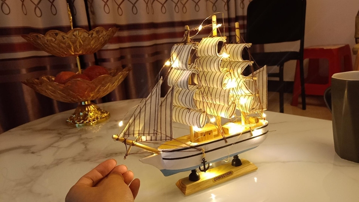 一帆风顺帆船模型摆件工艺品客厅房间酒柜办公...