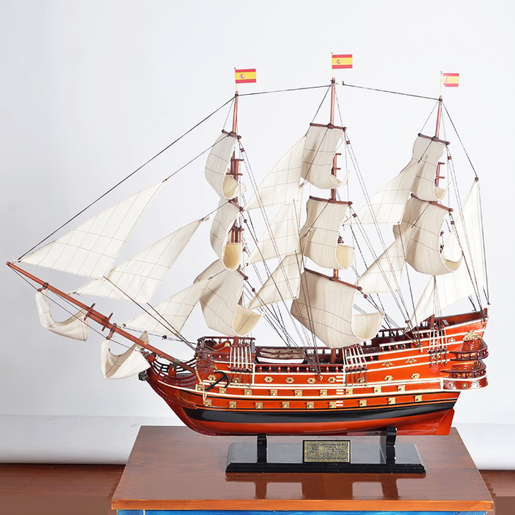全新1.08米圣菲利浦号精致帆船模型摆件，...