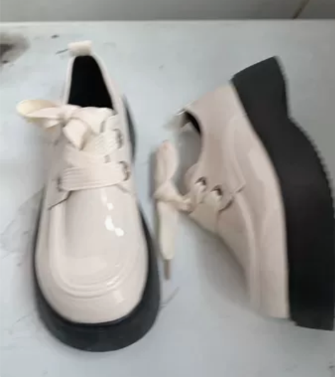 30包邮全新35码白色厚底大头小皮鞋jk鞋...