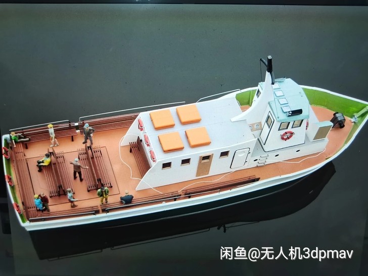 定制1：25渡轮模型，3d打印，800mm...