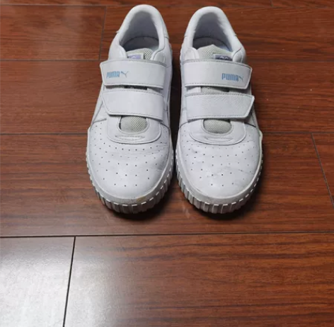 PUMA彪马粉尾魔术贴板鞋休闲鞋小白鞋 平...