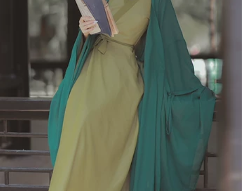 【礼遇价】绿色汉服女夏季中国风直裾古装魏晋...