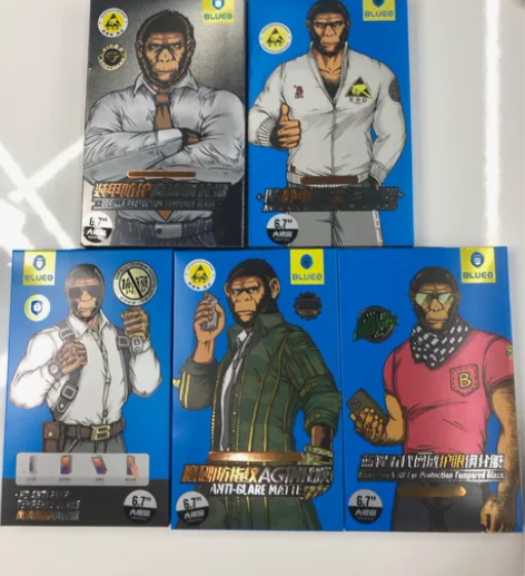 13pm钢化膜 蓝橙蓝猩大猩猩苹果13钢化...