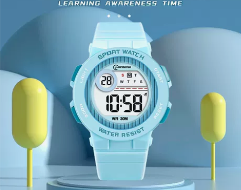 缔瑞儿童手表女孩小学生电子手表防水夜光简约...