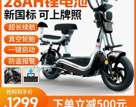 新国标电动自行车锂电池电动车长跑王电瓶车男...