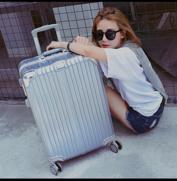 行李箱铝框拉杆箱万向轮女旅行箱男20密码箱...