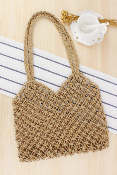 ins大热镂空手提编织包潮女森系草编包度手...