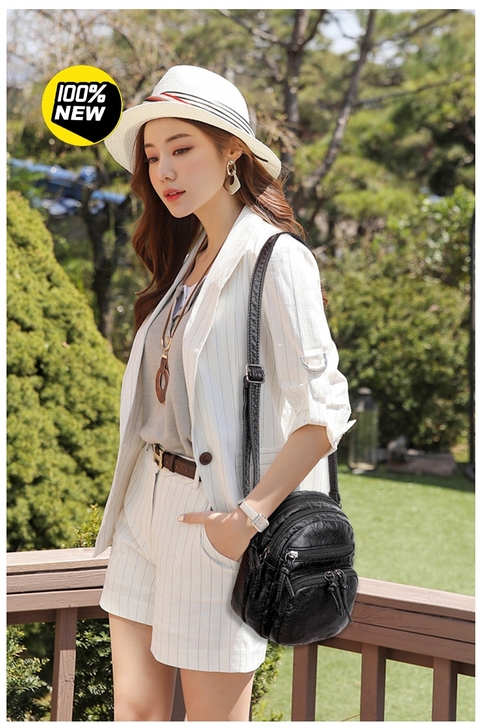 斜挎包女小包新款软皮质感单肩包复古时尚多层...