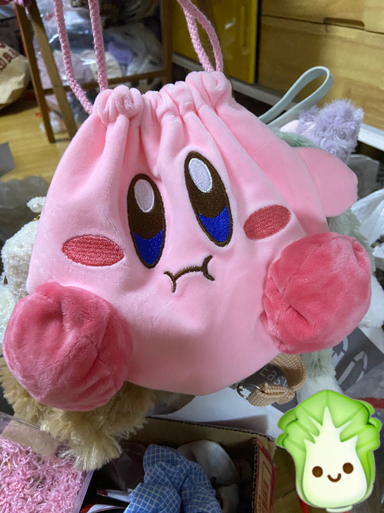 转一个星之卡比束口收纳袋