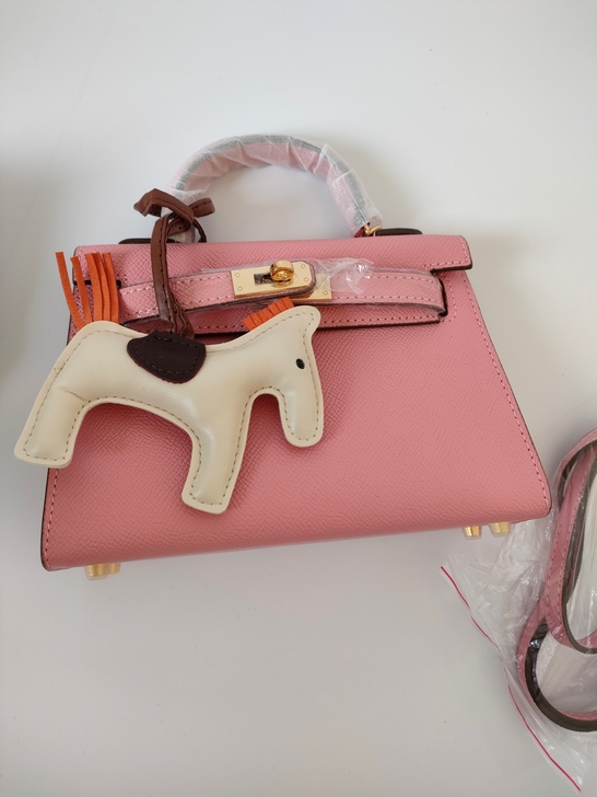 全新 凯莉kelly二代迷你小号手掌纹牛皮...