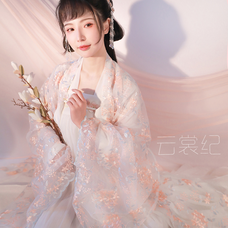 【东月棠-原云裳纪】春樱白 六米摆一片齐腰...