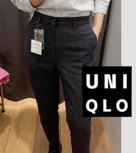 99.99%新,优衣库设计师高级感条纹女西...