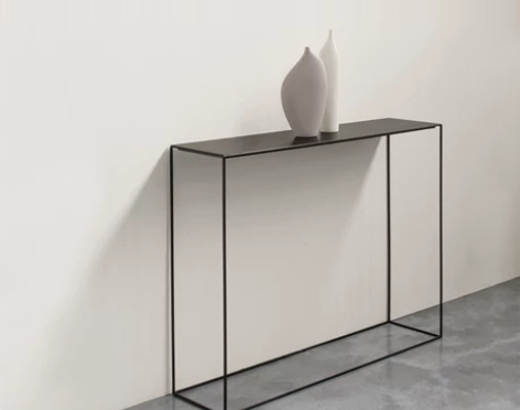 北欧简约铁艺玄关台现代中式玄关桌条案沙发后...