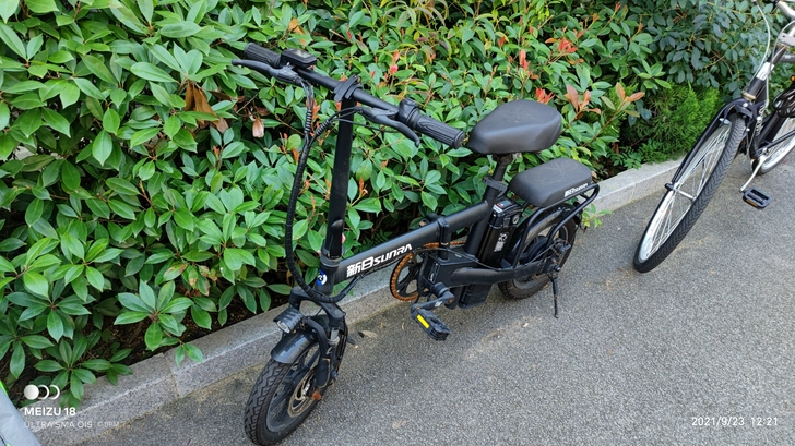 新日可折叠电动车,锂电池的,可取下电池充电...