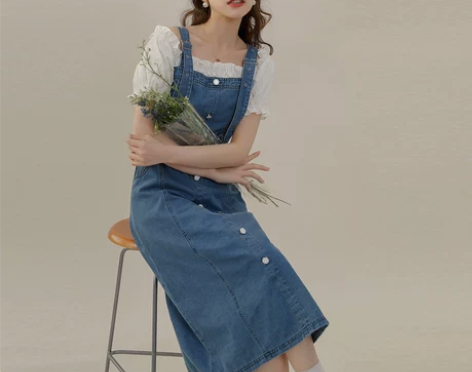 ?2022夏季新款修身显瘦背带裙吊带裙牛仔...