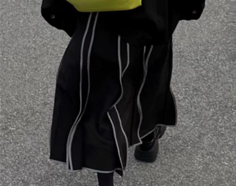 原创设计西装网纱料伞裙高腰过膝中长款半身裙...