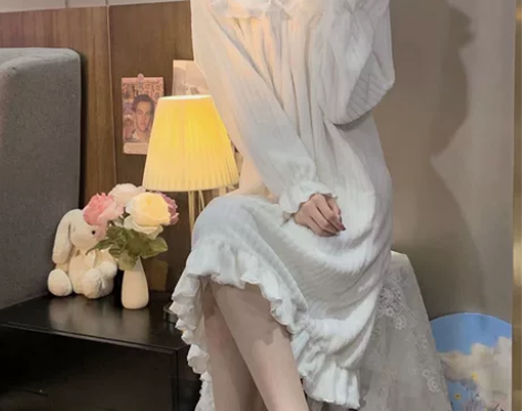公主风珊瑚绒睡裙女秋冬季法兰绒加厚加绒长袖...