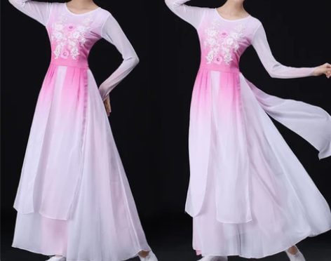 新款儿童古典舞蹈服飘逸女童中国风长裙中学生...