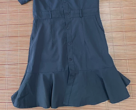 日系复古工装风a字裙连衣裙女夏新款冷淡风收...