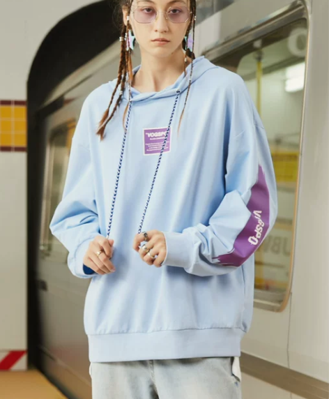 VOGSPO秋冬学生连帽卫衣涂鸦印花休闲潮...