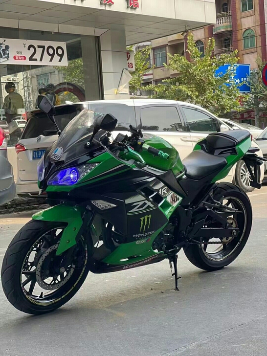 摩托车跑车 二手全新摩托车 川崎绿版画小忍者