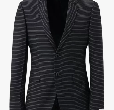 男装秋冬新款韩版时尚条纹百搭修身翻领长袖单...