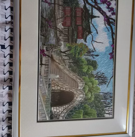 扬州手纯工刺绣山水画 感兴趣的话点“我想要...