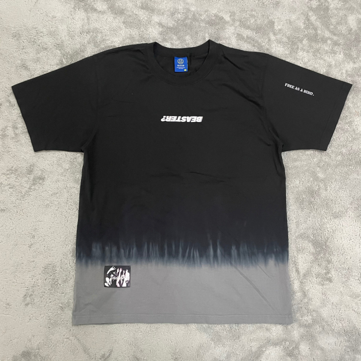 国潮小恶魔渐变扎染印花T恤