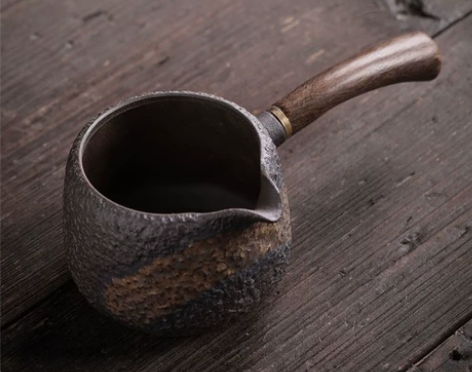 最后两个低价处理 黑檀侧把公道杯 手工复古...