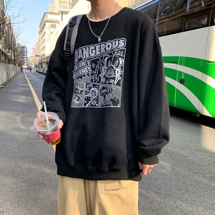 港风卫衣男韩版潮流秋季长袖潮牌衣服潮ins...