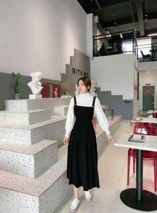 单件/套装 秋冬新显瘦连衣裙女针织毛衣宽松...