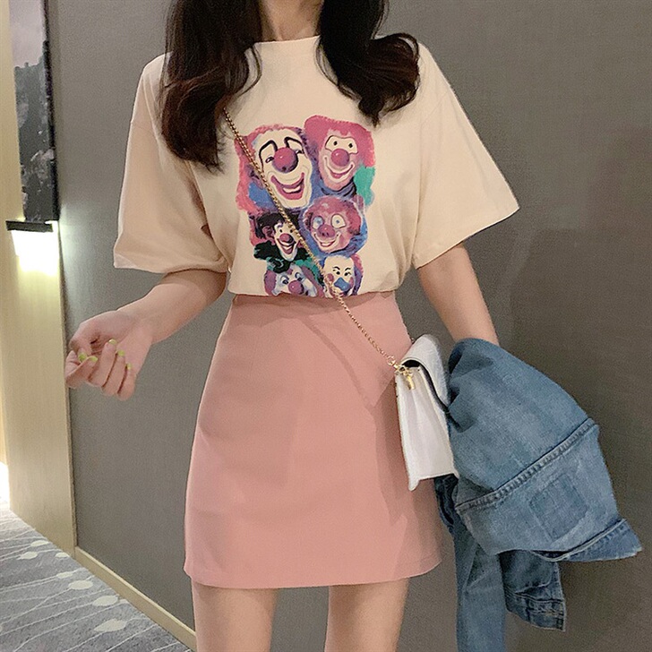 粉色半身裙女大码胖mm显瘦韩版百搭高腰包臀...