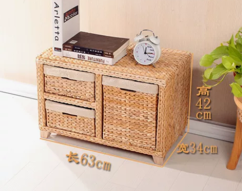 纯正藤编收纳柜抽屉式储物柜子 多层环保草编...
