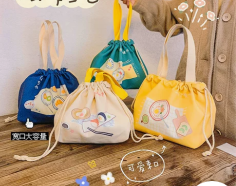 尾货清仓可爱帆布保温袋饭盒袋加厚防水保温包...