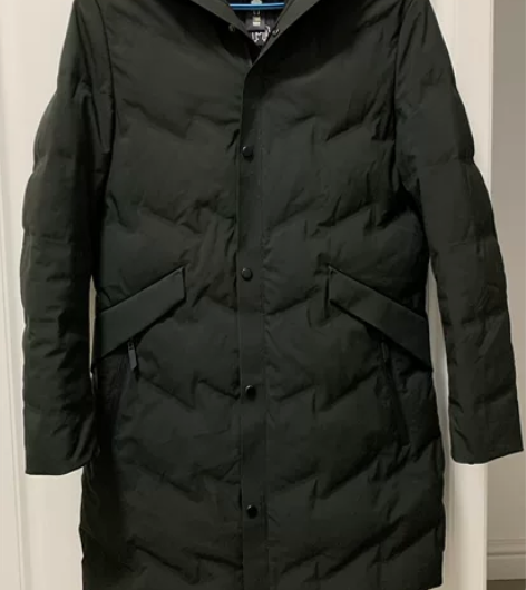 JIENI VEINI男士羽绒服大衣，炭黑...