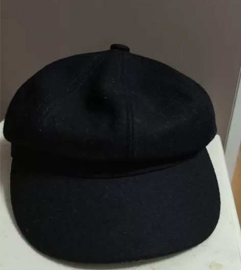 羊毛针织贝雷帽女秋冬毛绒画家帽百搭显脸小帽...