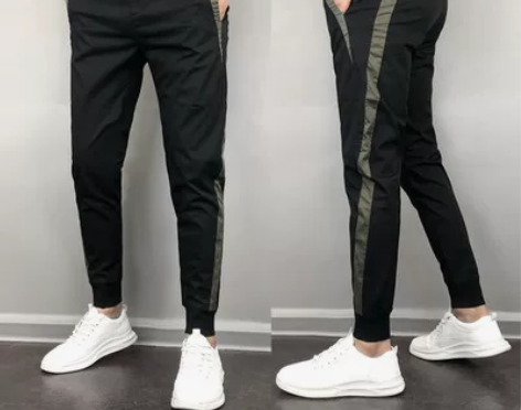 夏季休闲九分哈伦裤男黑武士裤子痞帅精神小伙...