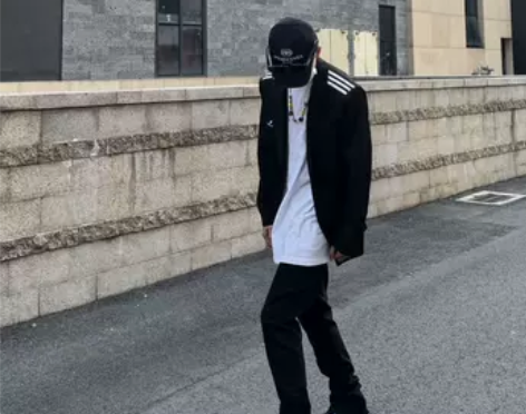 高街水洗vibe微喇叭裤子男破坏潮牌复古做...