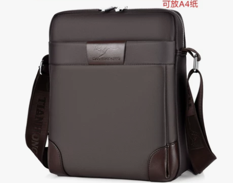 天弘袋鼠单肩包男休闲多功能帆布男士斜挎包商...