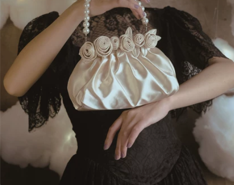 珍珠手提包女复古小包夏配旗袍包包手提民国古...