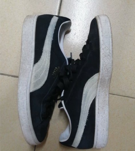 puma彪马suede板鞋黑白，39，有附...