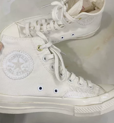 Converse匡威白色奶油补丁款 百搭休...