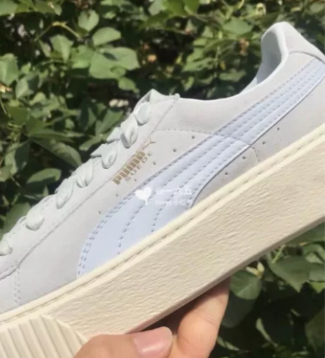 彪马puma蕾哈娜 雾霾蓝 39码 微褪色...