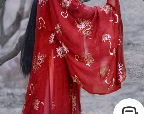 如梦霓裳汉服女装大袖衫齐胸襦裙曼殊彼岸花烫...
